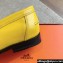 Hermes Kennedy loafers in supple calfskin Yellow with "H" cut-out detail 2024