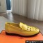 Hermes Kennedy loafers in supple calfskin Yellow with "H" cut-out detail 2024