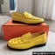 Hermes Kennedy loafers in supple calfskin Yellow with "H" cut-out detail 2024