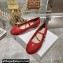 Dior Dioramour Ballet Flats with Strap in Quilted Cannage Calfskin Red 2024