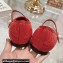 Dior Dioramour Ballet Flats with Strap in Quilted Cannage Calfskin Red 2024