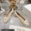Dior Heel 5cm Ballet Pumps with Grosgrain bow and Pearl in Quilted Cannage Calfskin Beige 2024