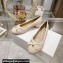 Dior Heel 5cm Ballet Pumps with Grosgrain bow and Pearl in Quilted Cannage Calfskin Beige 2024