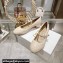 Dior Heel 5cm Ballet Pumps in Quilted Cannage Calfskin Beige 2024