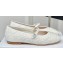 Dior Ballet Flats with Strap in Quilted Cannage Calfskin White 2024