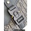 Dior Small Saddle Messenger Bag with Flap in Deep Gray Dior Oblique Jacquard and Deep Gray Grained Calfskin 2024