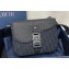 Dior Small Saddle Messenger Bag with Flap in Black Oblique Jacquard and Black Grained Calfskin 2024