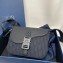 Dior Small Saddle Messenger Bag with Flap in Black Oblique Jacquard and Black Grained Calfskin 2024