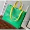 Louis Vuitton Cowhide leather Shopper Tote MM Bag M24457 Green 2024