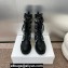 Dior Heel 4.5cm D-Major Ankle Boots in Black Calfskin with Deep Blue and Beige Embroidered Cannage Cotton 2024