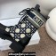 Dior Heel 4.5cm D-Major Ankle Boots in Black Calfskin with Deep Blue and Beige Embroidered Cannage Cotton 2024
