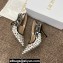 Dior Heel 9.5cm J'Adior Dioramour Slingback Pumps in White Cotton with Embroidered Black and Red Je Vous Adore Motif 2024