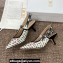 Dior Heel 6.5cm J'Adior Dioramour Slingback Pumps in White Cotton with Embroidered Black and Red Je Vous Adore Motif 2024