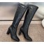 Dior Heel 9cm D-Shadow Heeled Boots in Black Leather-Effect Stretch Material with Macrocannage Motif 2024