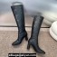 Dior Heel 9cm D-Shadow Heeled Boots in Black Leather-Effect Stretch Material with Macrocannage Motif 2024