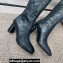 Dior Heel 9cm D-Shadow Heeled Boots in Black Leather-Effect Stretch Material with Macrocannage Motif 2024