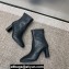 Dior Heel 9cm D-Shadow Heeled Ankle Boots in Black Leather-Effect Stretch Material with Macrocannage Motif 2024