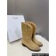 Celine Mid High Boots In Suede Apricot 2024