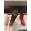 Miu Miu Crystal Heel Suede Leather Ankle Boots Red 2024