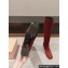 Miu Miu Crystal Heel Suede Leather High Boots Red 2024