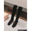 Miu Miu Crystal Heel Suede Leather High Boots Black 2024