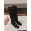 Miu Miu Crystal Heel Suede Leather High Boots Black 2024