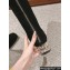 Miu Miu Crystal Heel Suede Leather High Boots Black 2024