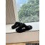 Loewe Ease Toe post shearling Women/Men sandals Black 2024