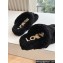 Loewe Ease Toe post shearling Women/Men sandals Black 2024
