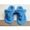 Loewe Ease Toe post shearling Women/Men sandals Blue 2024