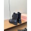 Miu Miu Lace-up Leather Ankle Boots Black 2024
