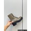 Celine Heel 5cm Triomphe Rangers Mid Lace-Up Boots In Shiny Bull Khaki 2024
