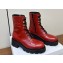 Celine Heel 5cm Triomphe Rangers Mid Lace-Up Boots In Shiny Bull Red 2024