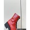 Celine Heel 5cm Triomphe Rangers Mid Lace-Up Boots In Shiny Bull Red 2024