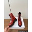 Celine Heel 5cm Triomphe Rangers Mid Lace-Up Boots In Shiny Bull Red 2024