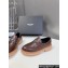 Prada Double Chocolate leather loafers 1D246M Ebony Dark Brown 2024