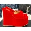 Alaia Heel 13.5cm Platform 3cm velvet Wedge Mules Cherry Red 2024