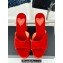 Alaia Heel 13.5cm Platform 3cm velvet Wedge Mules Cherry Red 2024