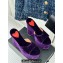 Alaia Heel 13.5cm Platform 3cm velvet Wedge Mules Purple 2024