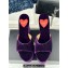 Alaia Heel 13.5cm Platform 3cm velvet Wedge Mules Purple 2024