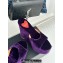 Alaia Heel 13.5cm Platform 3cm velvet Wedge Mules Purple 2024