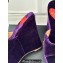 Alaia Heel 13.5cm Platform 3cm velvet Wedge Mules Purple 2024
