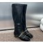 Dior Heel 3.5cm Belle-D Heeled Boots in Black Patent Calfskin and Gold-Finish Studs 2024