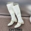 Dior Heel 3.5cm Belle-D Heeled Boots in White Patent Calfskin and Gold-Finish Studs 2024