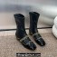 Dior Heel 3.5cm Belle-D Heeled Ankle Boots in Black Patent Calfskin and Gold-Finish Studs 2024
