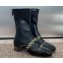 Dior Heel 3.5cm Belle-D Heeled Ankle Boots in Black Patent Calfskin and Gold-Finish Studs 2024