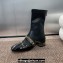 Dior Heel 3.5cm Belle-D Heeled Ankle Boots in Black Patent Calfskin and Gold-Finish Studs 2024