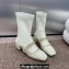 Dior Heel 3.5cm Belle-D Heeled Ankle Boots in White Patent Calfskin and Gold-Finish Studs 2024