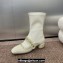 Dior Heel 3.5cm Belle-D Heeled Ankle Boots in White Patent Calfskin and Gold-Finish Studs 2024
