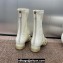 Dior Heel 3.5cm Belle-D Heeled Ankle Boots in White Patent Calfskin and Gold-Finish Studs 2024